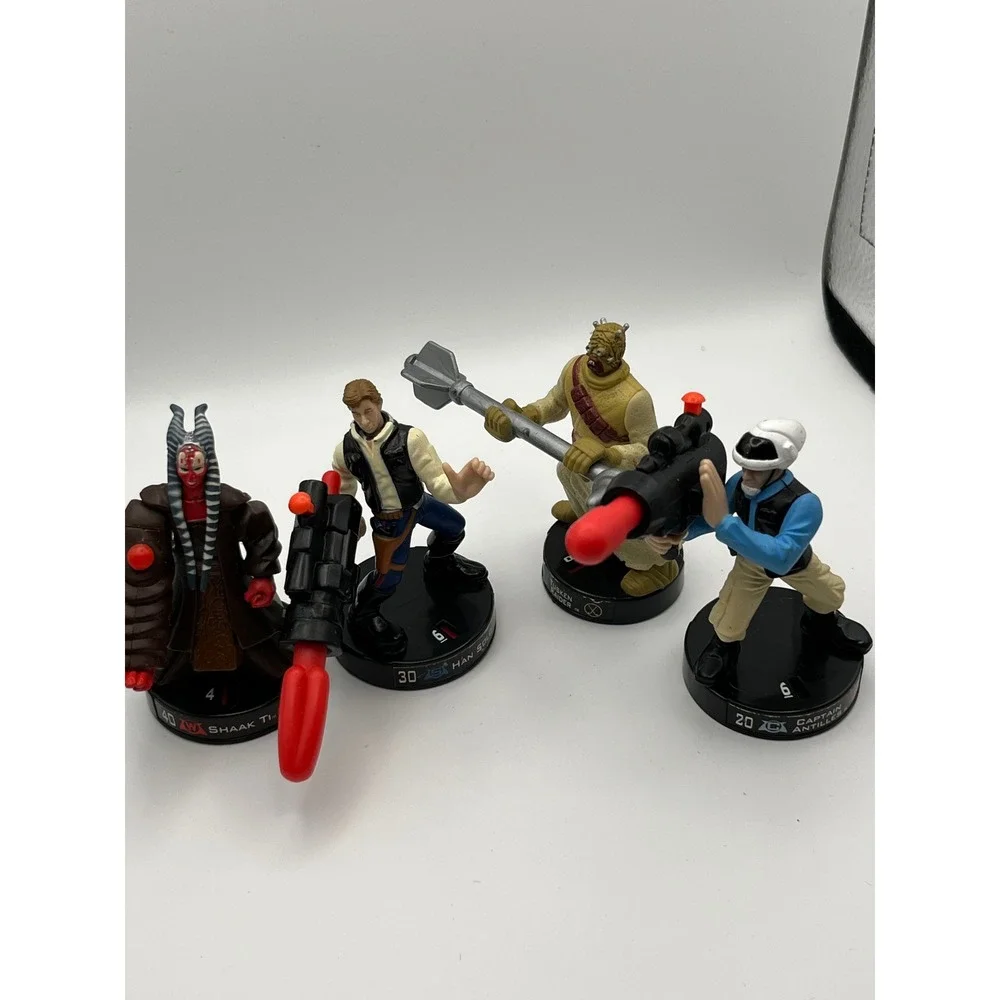 Star Wars Attacktix Figure Lot Han Solo Shaak Ti Tusken Raider 2005 Hasbro Tix